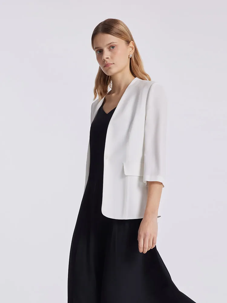 Acetate 3/4 Sleeves One-Button Women Blazer sold by Goelia product image thumbnail 5