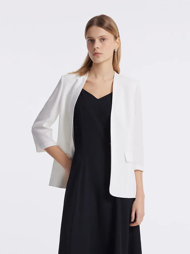 Acetate 3/4 Sleeves One-Button Women Blazer sold by Goelia product image thumbnail 4