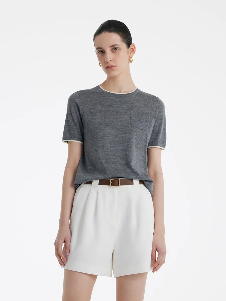 Pure Wool Short-Sleeved Pullover sold by Goelia product image thumbnail 2