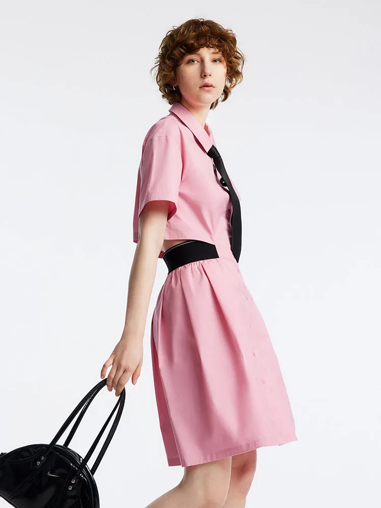 Light Pink Mini Dress With Tie sold by Goelia product image thumbnail 3