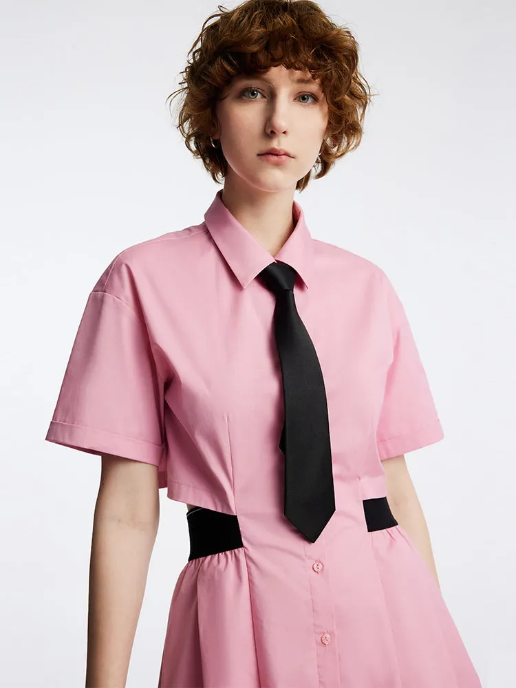 Light Pink Mini Dress With Tie sold by Goelia product image thumbnail 4