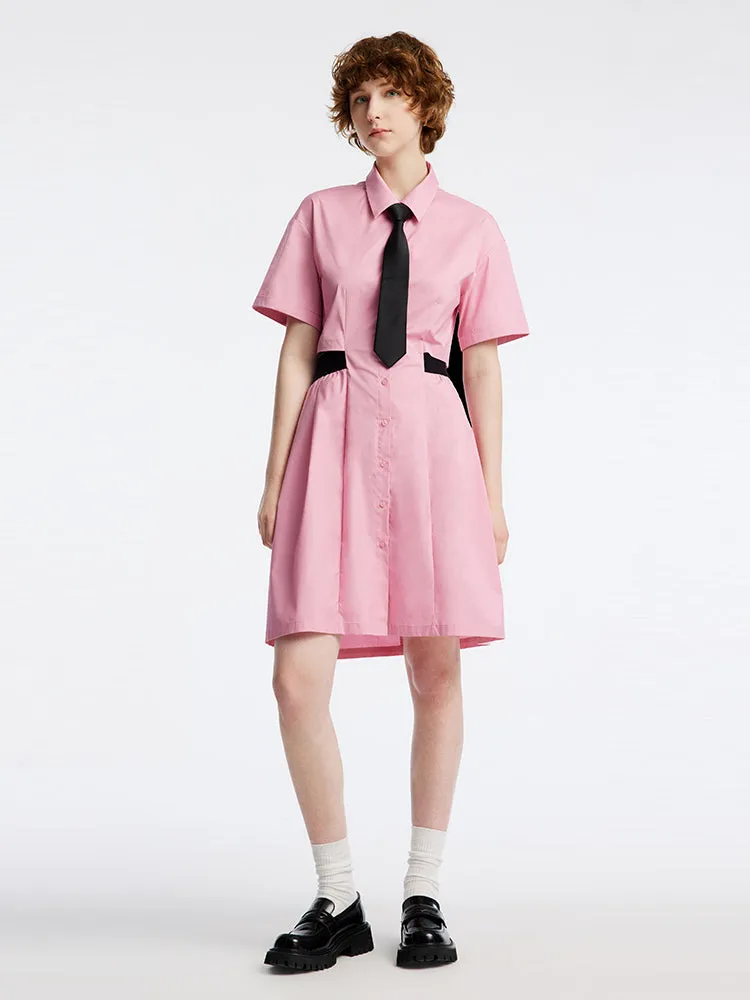 Light Pink Mini Dress With Tie sold by Goelia product image thumbnail 2