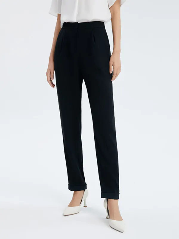 Black Acetate Ankle-Length Pants sold by Goelia