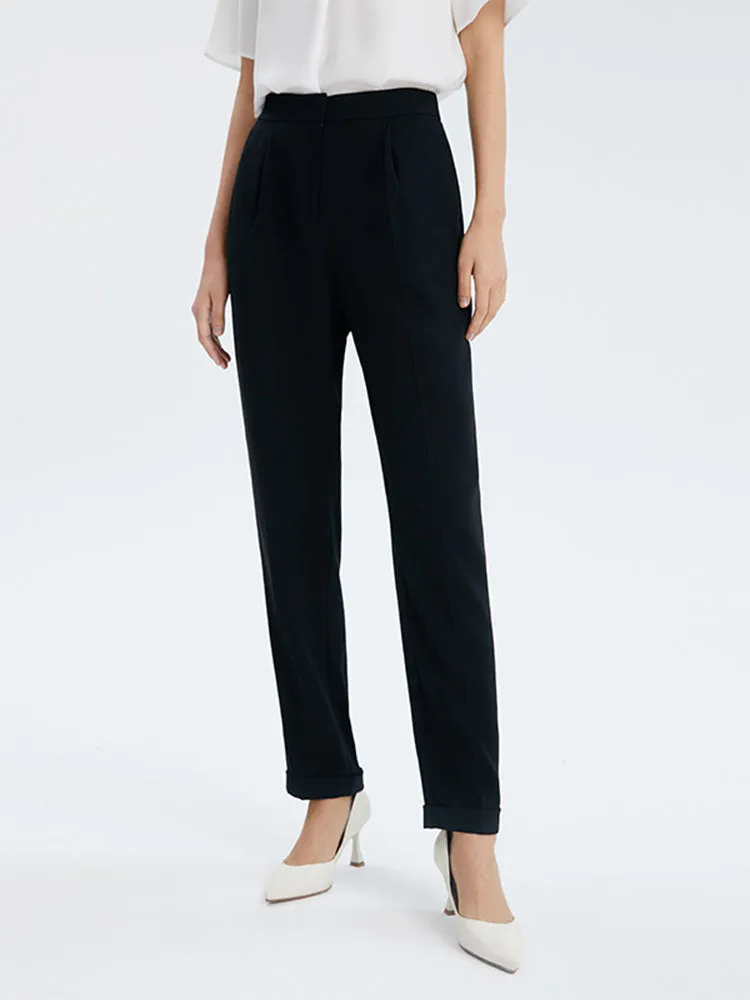 Black Acetate Ankle-Length Pants sold by Goelia