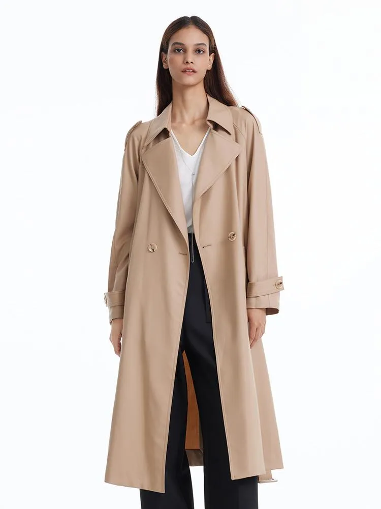 Worsted Woolen Trench Coat With Belt sold by Goelia product image thumbnail 3