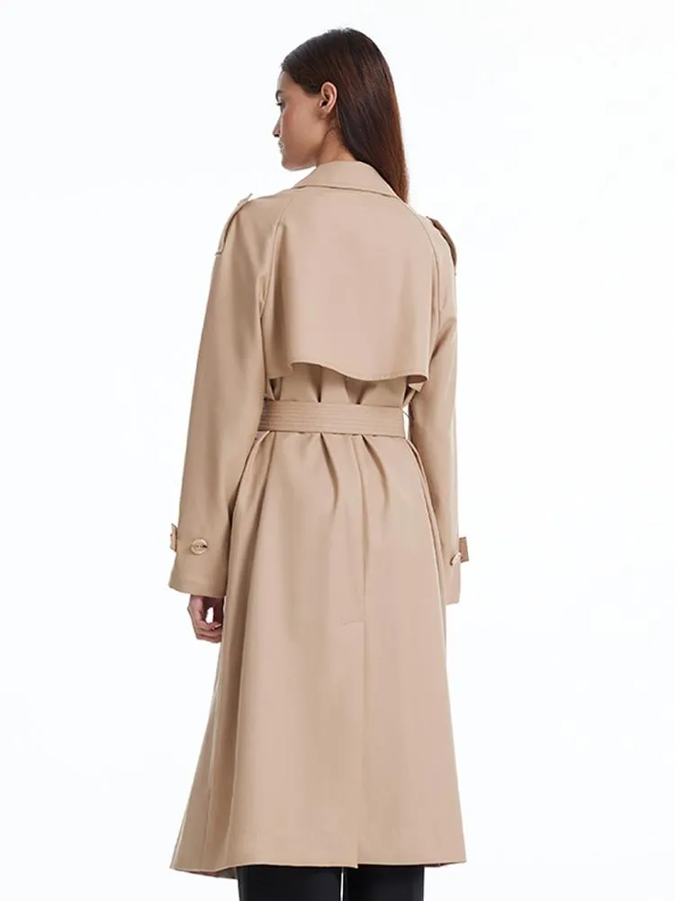 Worsted Woolen Trench Coat With Belt sold by Goelia product image thumbnail 4