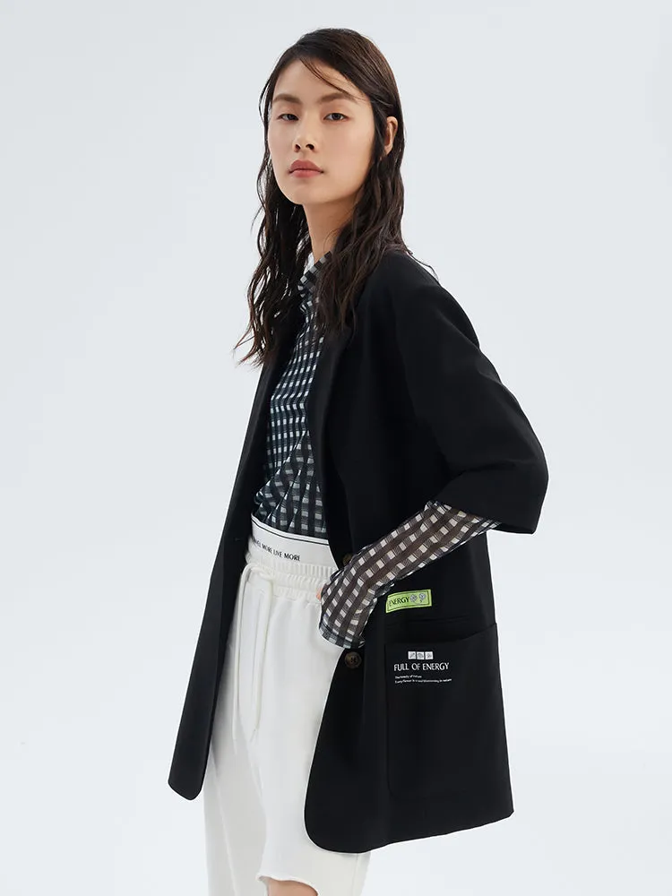 Worsted Wool Short Sleeve Women Blazer sold by Goelia product image thumbnail 3