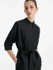 18 Momme Xiang Yun Silk Single-Breasted Women Midi Shirt Dress With Belt sold by Goelia