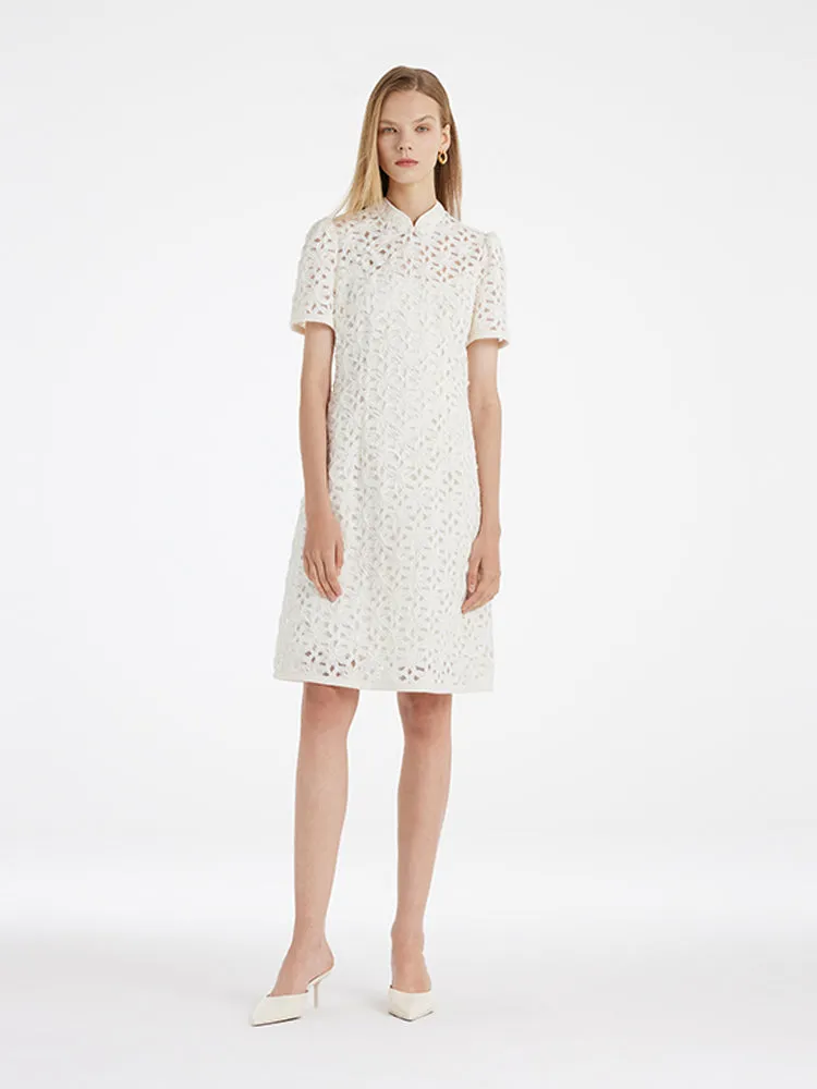 Openwork Mandarin Collared Women Qipao Mini Dress sold by Goelia product image thumbnail 2