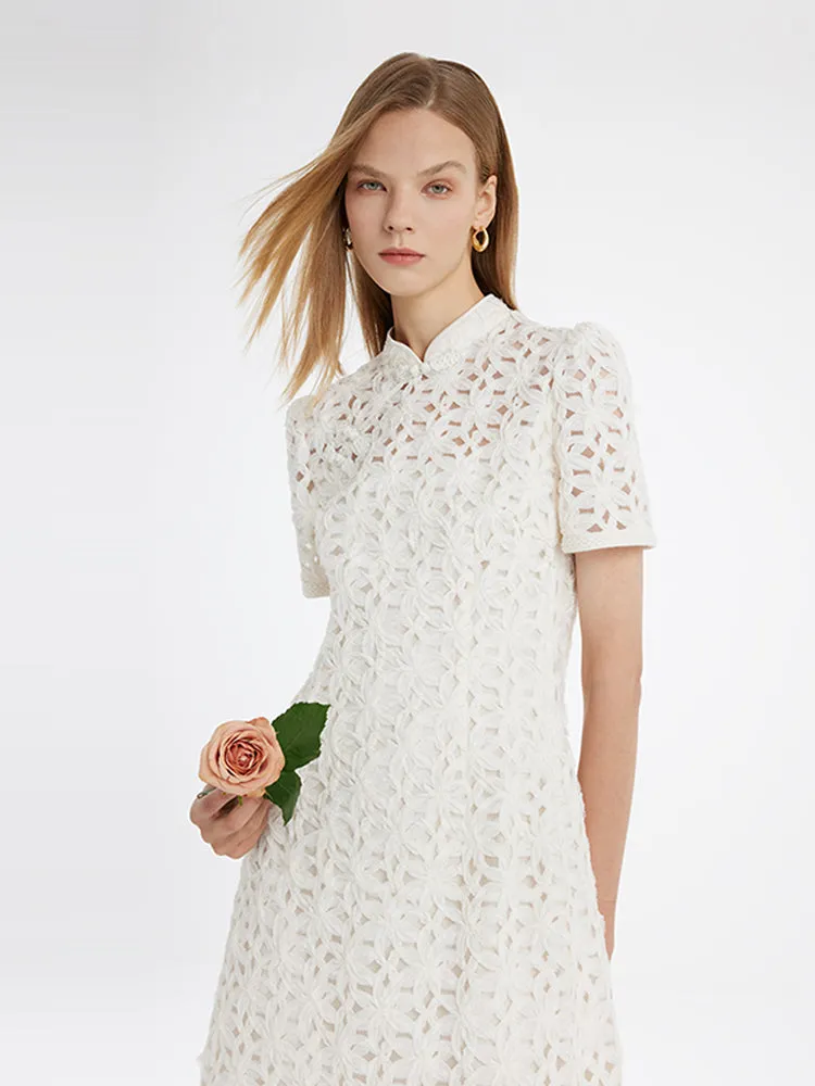 Openwork Mandarin Collared Women Qipao Mini Dress sold by Goelia product image thumbnail 5