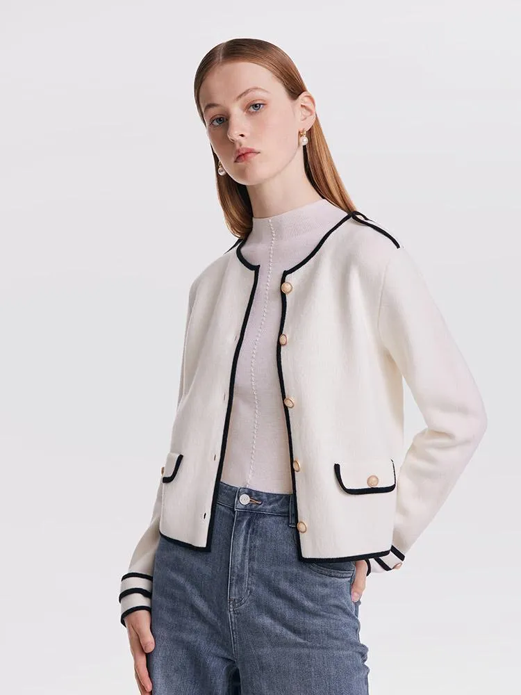 Contrast Soft Woolen Cardigan sold by Goelia product image thumbnail 5