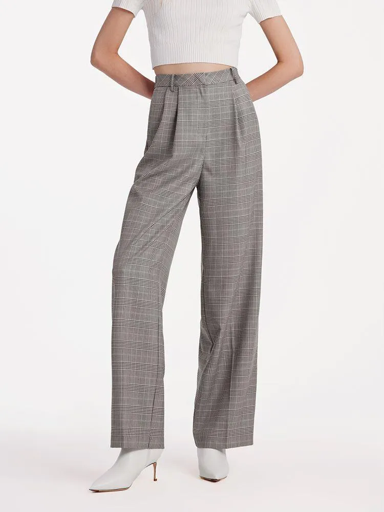 Worsted Wool Plaid Straight Full Length Pants sold by Goelia product image thumbnail 3