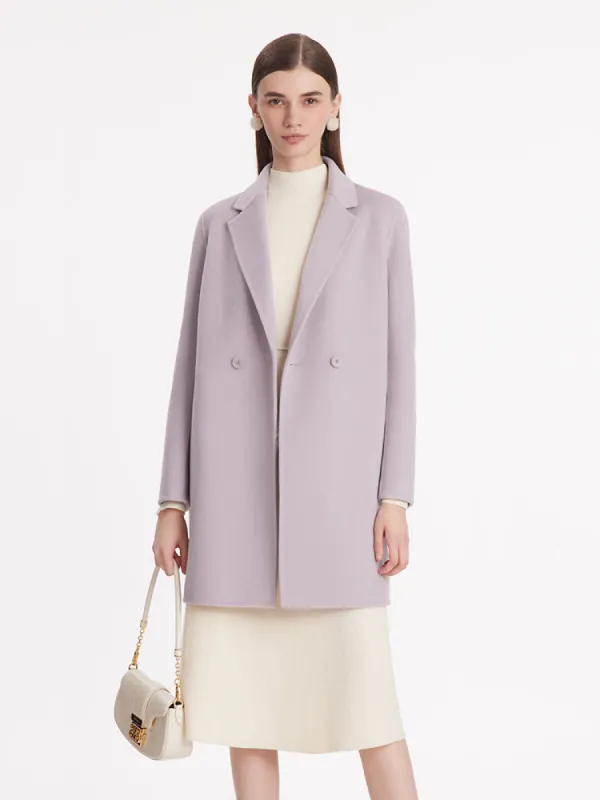 Pure Wool Double-Faced Notched Lapel Women Coat sold by Goelia
