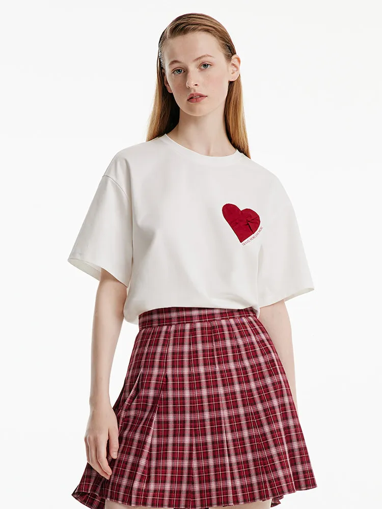 100% Cotton Basic Heart Print T-Shirt sold by Goelia product image thumbnail 2
