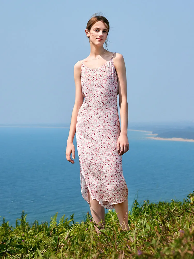 Floral Spaghetti Strap Dress With Knitted Cardigan Two-Piece Set sold by Goelia product image thumbnail 2