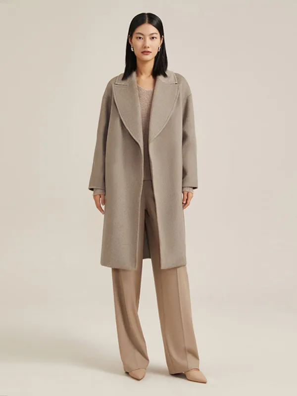 100 % Cashmere Lapel Collar Women Coat sold by Goelia