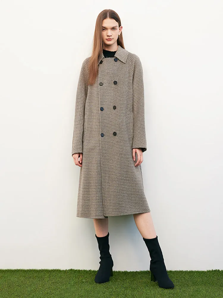Houndstooth Double-Face Woolen Coat sold by Goelia product image thumbnail 2