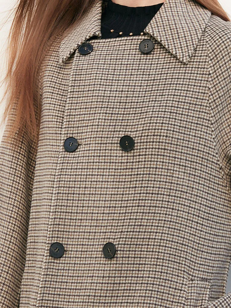 Houndstooth Double-Face Woolen Coat sold by Goelia product image thumbnail 4