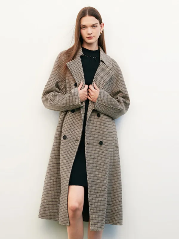 Houndstooth Double-Face Woolen Coat sold by Goelia