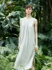 19 Momme Mulberry Silk Pleated Women Midi Dress With Belt sold by Goelia