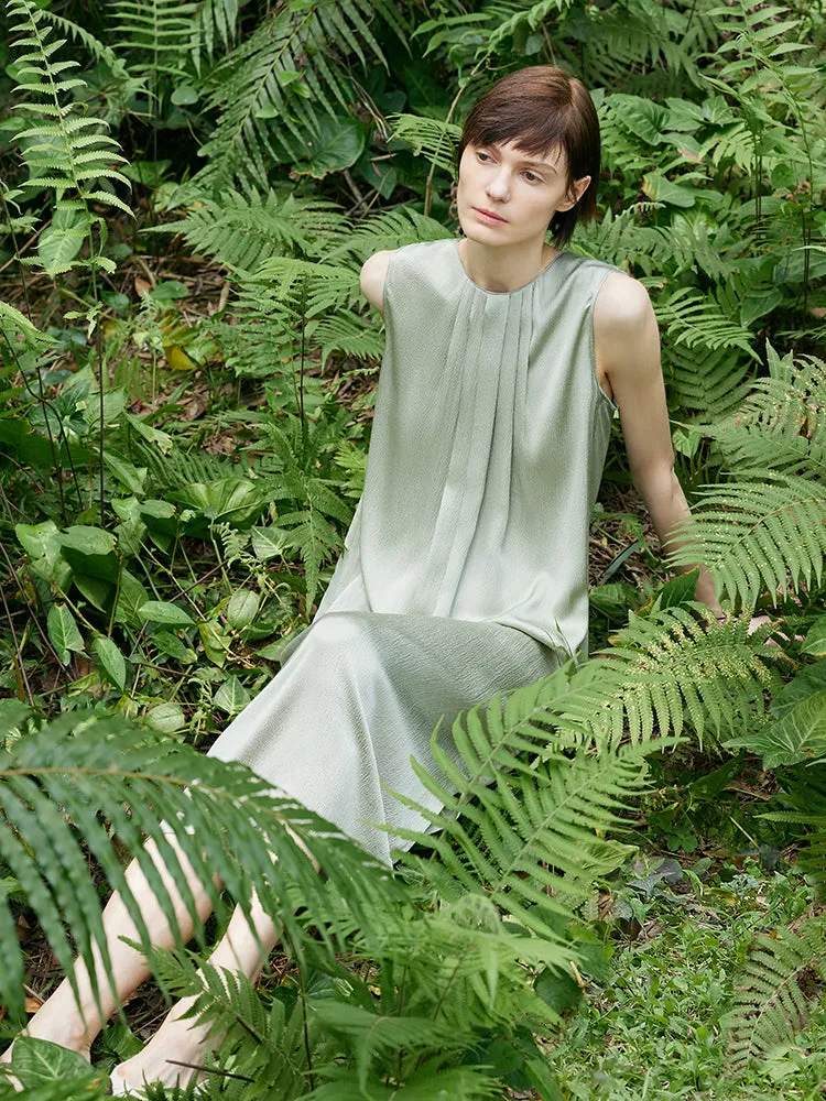 19 Momme Mulberry Silk Pleated Women Midi Dress With Belt sold by Goelia product image thumbnail 5