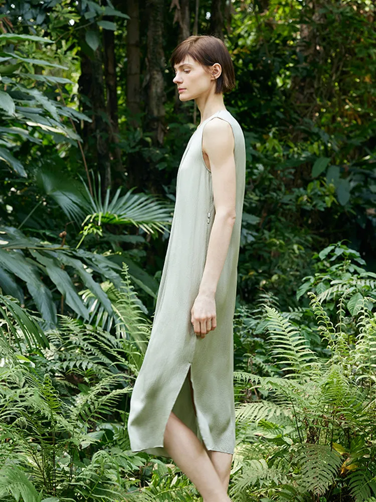 19 Momme Mulberry Silk Pleated Women Midi Dress With Belt sold by Goelia product image thumbnail 4