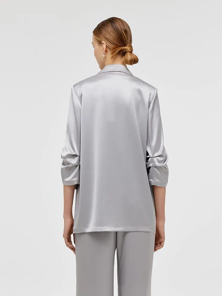 Acetate 3/4 Ruched Sleeves Women Blazer sold by Goelia product image thumbnail 3