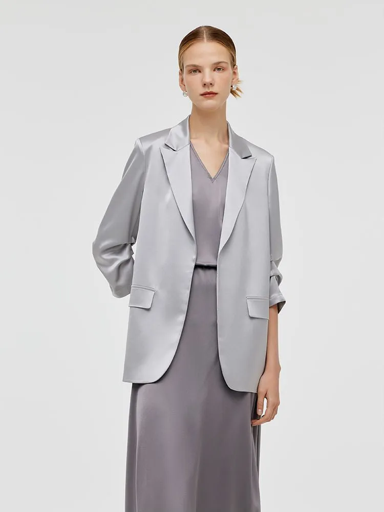 Acetate 3/4 Ruched Sleeves Women Blazer sold by Goelia product image thumbnail 5