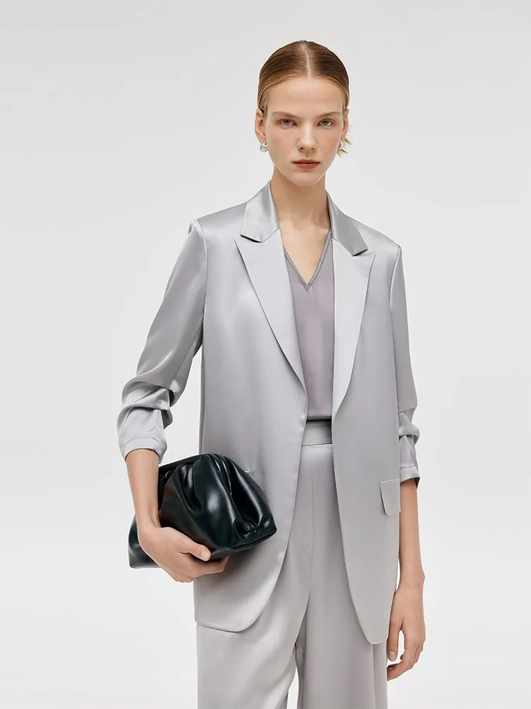 Acetate 3/4 Ruched Sleeves Women Blazer sold by Goelia