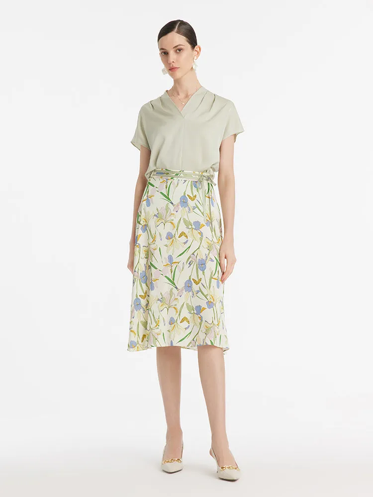 22 Momme Mulberry Silk V-Neck Pleated Women Top sold by Goelia product image thumbnail 2