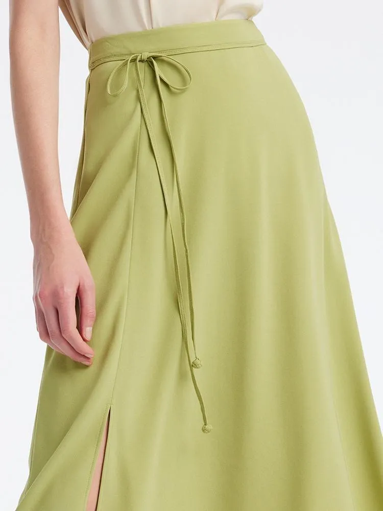 Light Green Tea Acetate Knee-Length Women Skirt sold by Goelia product image thumbnail 5