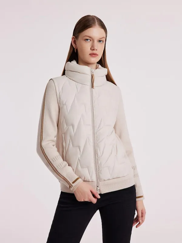 Machine Washable Wool Patchwork Short Goose Down Garment sold by Goelia