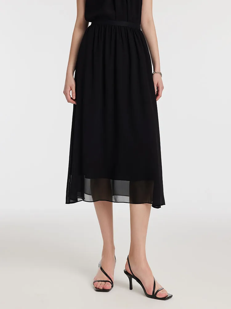 19 Momme Mulberry Silk Reversible Women Skirt sold by Goelia