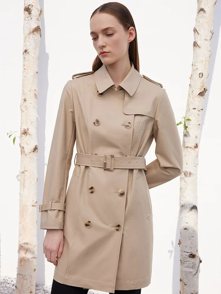 Camel Double-Breasted Women Trench Coat sold by Goelia product image thumbnail 5