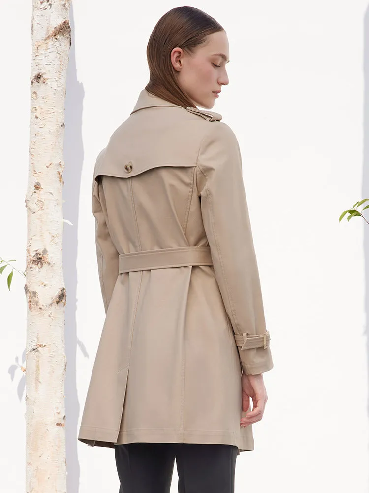 Camel Double-Breasted Women Trench Coat sold by Goelia product image thumbnail 3