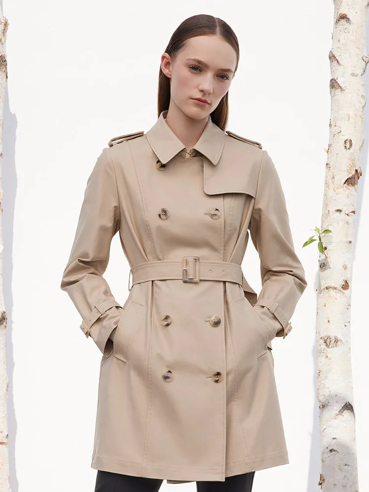 Camel Double-Breasted Women Trench Coat sold by Goelia product image thumbnail 2