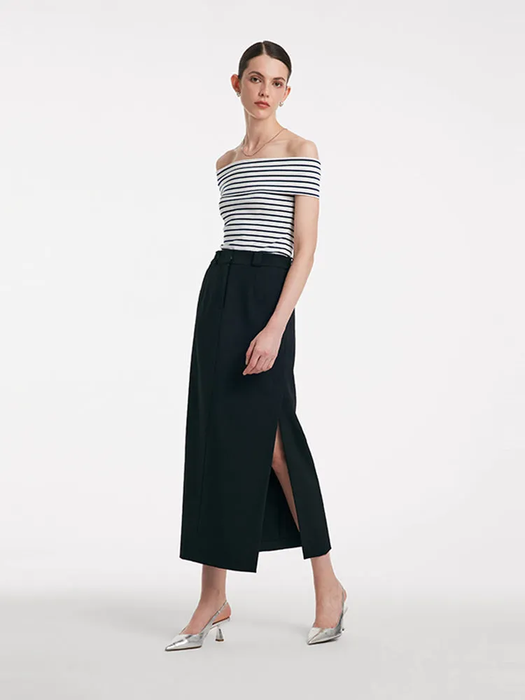 Off Shoulder Striped Slim Top sold by Goelia product image thumbnail 2