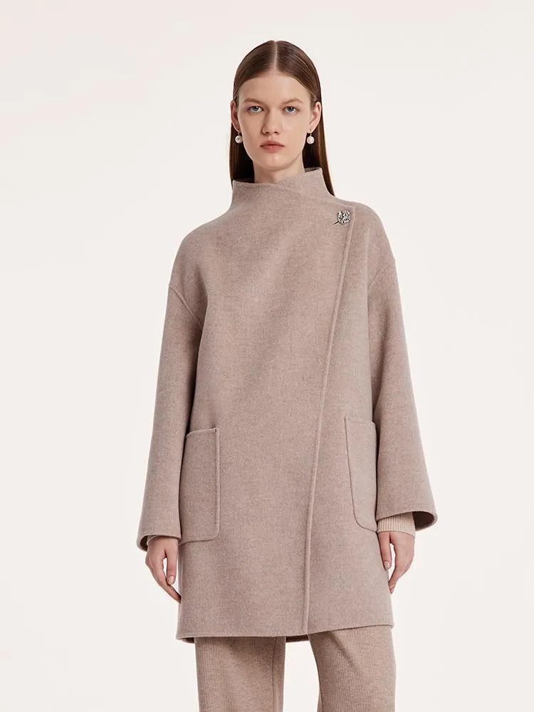 Mid-Length Wool And Cashmere Women Coat With Belt sold by Goelia product image thumbnail 3