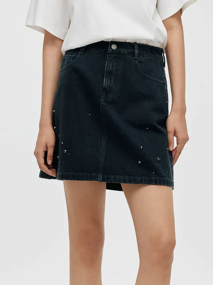 Denim Rhinestone Women Skirt sold by Goelia product image thumbnail 5