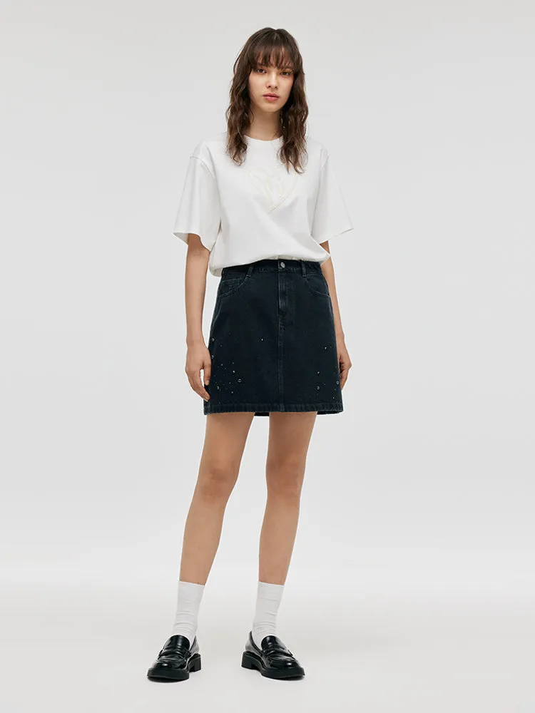 Denim Rhinestone Women Skirt sold by Goelia product image thumbnail 3