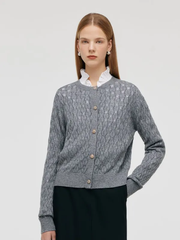 Cashmere Single-Breasted Women Cardigan sold by Goelia