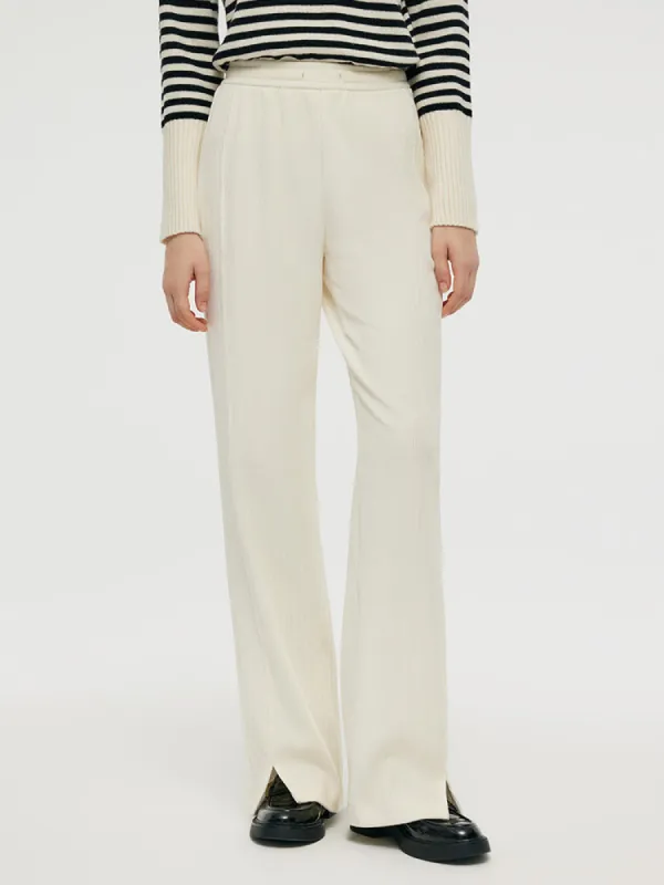 Full-Length Slit Knitted Women Pants sold by Goelia