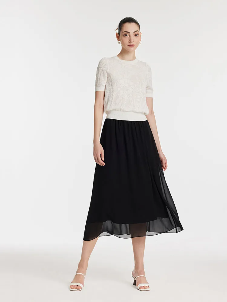 Iris Jacquard Sequins Round Neck Women Knit Top sold by Goelia product image thumbnail 2