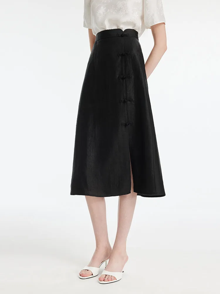 Xiang Yun Silk New-Chinese Style Slit Women Skirt sold by Goelia product image thumbnail 3