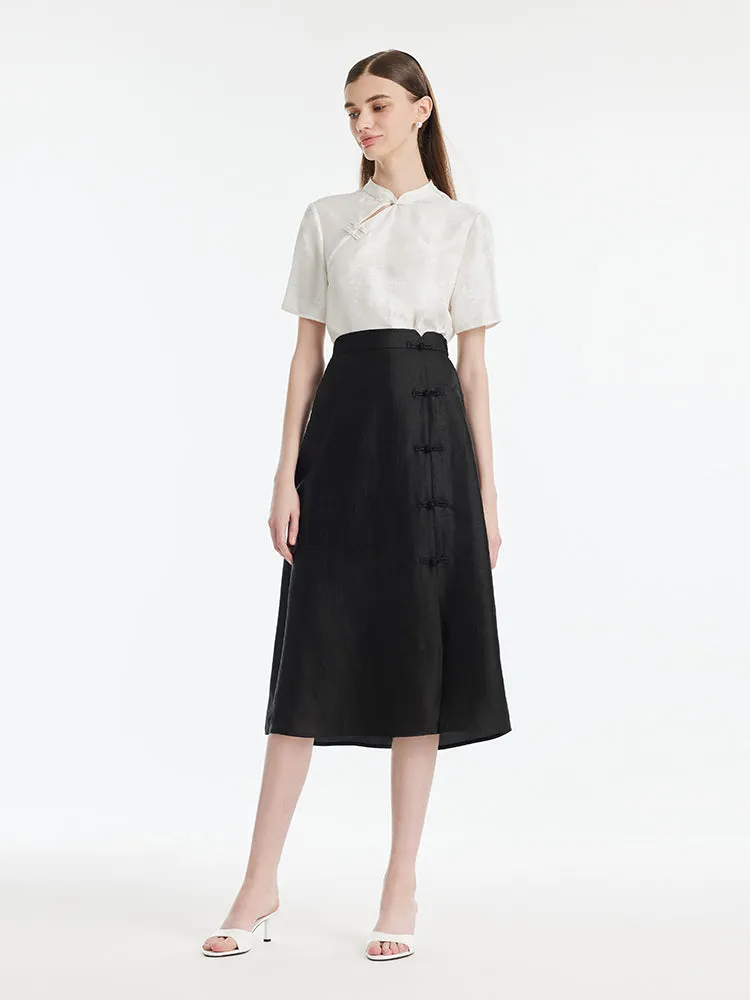 Xiang Yun Silk New-Chinese Style Slit Women Skirt sold by Goelia product image thumbnail 2
