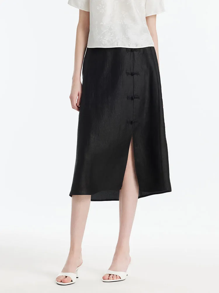 Xiang Yun Silk New-Chinese Style Slit Women Skirt sold by Goelia product image thumbnail 4
