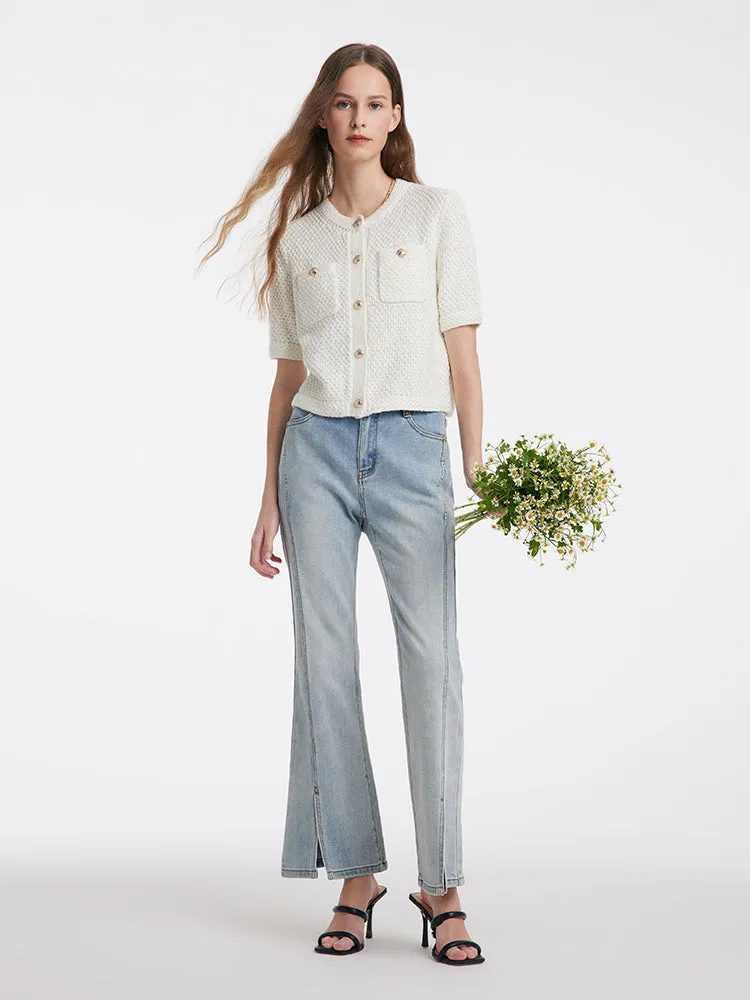 Openwork Round Neck Knitted Women Cardigan sold by Goelia product image thumbnail 5