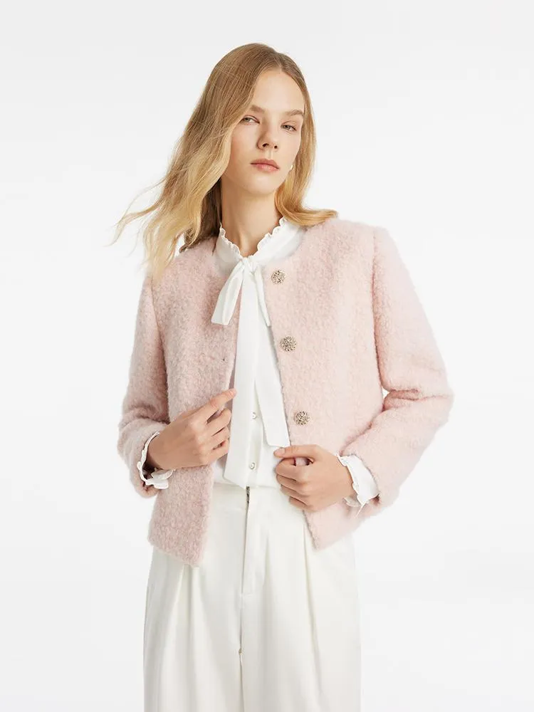 Wool-Blend Single-Breasted Women Crop Jacket sold by Goelia product image thumbnail 5