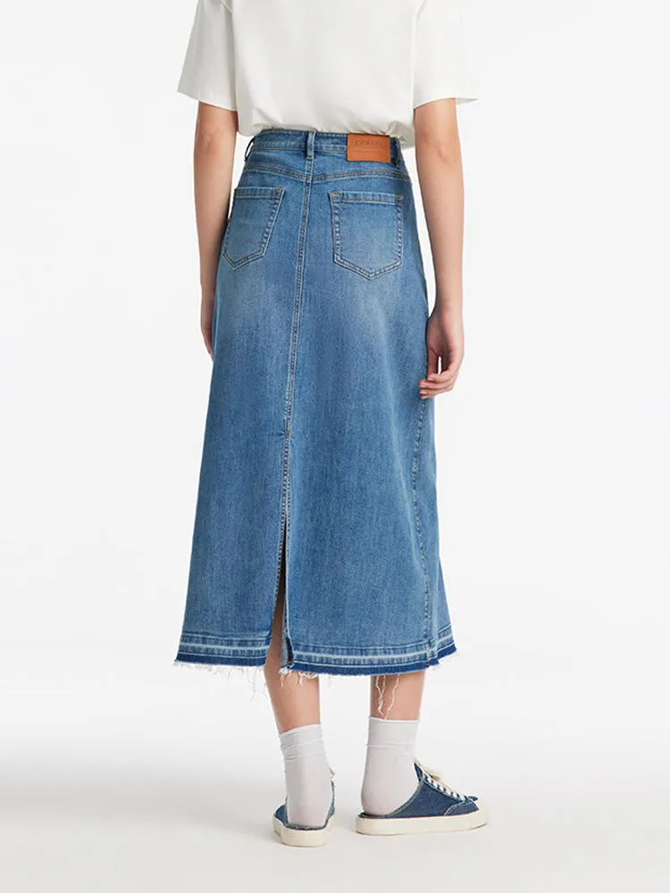 A-Line Denim Women Skirt sold by Goelia product image thumbnail 5