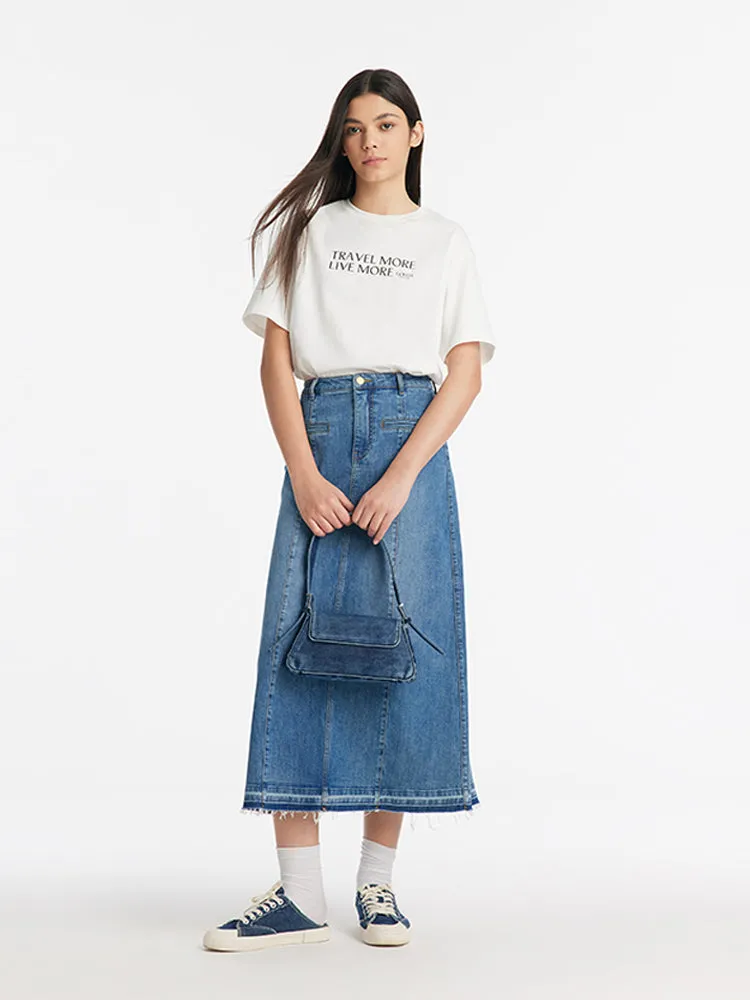 A-Line Denim Women Skirt sold by Goelia product image thumbnail 2